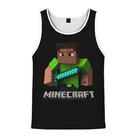 Мужская майка 3D с принтом MINECRAFT в городе Новоалтайск, 100% полиэстер | круглая горловина, приталенный силуэт, длина до линии бедра. Пройма и горловина окантованы тонкой бейкой | Тематика изображения на принте: creeper | game | minecraft | блоки | игра | квадраты | компьютерная игра | крипер | майнкрафт