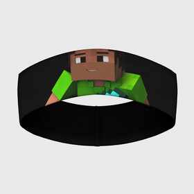 Повязка на голову 3D с принтом MINECRAFT в городе Новоалтайск,  |  | creeper | game | minecraft | блоки | игра | квадраты | компьютерная игра | крипер | майнкрафт