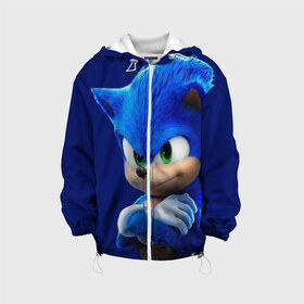 Детская куртка 3D с принтом SONIC в городе Новоалтайск, 100% полиэстер | застежка — молния, подол и капюшон оформлены резинкой с фиксаторами, по бокам — два кармана без застежек, один потайной карман на груди, плотность верхнего слоя — 90 г/м2; плотность флисового подклада — 260 г/м2 | hedgehog | metal sonic | silver | silver the hedgehog | sonic | sonic boom | sonic the hedgehog | еж | ёж сонник | ежик | игры | кино | соник | соник в кино | фильм