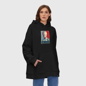 Худи SuperOversize хлопок с принтом ONE-PUNCH MAN в городе Новоалтайск, 70% хлопок, 30% полиэстер, мягкий начес внутри | карман-кенгуру, эластичная резинка на манжетах и по нижней кромке, двухслойный капюшон
 | one punch man | onepunchman | oppai | saitama | ван панч мен | ванпанчмен | макото миядзаки | сайтама | человек один удар