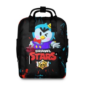 Женский рюкзак 3D с принтом BRAWL STARS MR.P. в городе Новоалтайск, 100% полиэстер | лямки с регулируемой длиной, сверху ручки, чтобы рюкзак нести как сумку. Основное отделение закрывается на молнию, как и внешний карман. Внутри два дополнительных кармана, один из которых закрывается на молнию. По бокам два дополнительных кармашка, куда поместится маленькая бутылочка
 | bea | bibi | brawl stars | colt | crow | el brown | leon | leon shark | max | mr.p | nita | sally leon | shark | акула | беа | берли | биби | бравл старс | ворон | кольт | леон | леон акула | макс | нита | шелли