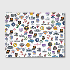 Альбом для рисования с принтом NBA Pattern в городе Новоалтайск, 100% бумага
 | матовая бумага, плотность 200 мг. | Тематика изображения на принте: basketball | boston celtics | brooklyn nets | nba | new york knicks | philadel | toronto raptors | баскетбол | бостон селтикс | бруклин нетс | нба | нью йорк никс | спорт | торонто рэпторс | филадельфия 76ерс