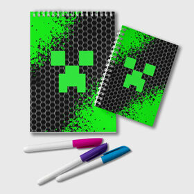 Блокнот с принтом MINECRAFT в городе Новоалтайск, 100% бумага | 48 листов, плотность листов — 60 г/м2, плотность картонной обложки — 250 г/м2. Листы скреплены удобной пружинной спиралью. Цвет линий — светло-серый
 | Тематика изображения на принте: craft | game | mine | minecraft | minecraftmemories | pixel | twitter | игра | майнкрафт | маркус перссон | пиксель | ремесло | шахта