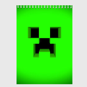 Скетчбук с принтом MINECRAFT в городе Новоалтайск, 100% бумага
 | 48 листов, плотность листов — 100 г/м2, плотность картонной обложки — 250 г/м2. Листы скреплены сверху удобной пружинной спиралью | block | creeper | cube | minecraft | pixel | блок | геометрия | крафт | крипер | кубики | майнкрафт | пиксели