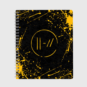 Тетрадь с принтом TWENTY ONE PILOTS в городе Новоалтайск, 100% бумага | 48 листов, плотность листов — 60 г/м2, плотность картонной обложки — 250 г/м2. Листы скреплены сбоку удобной пружинной спиралью. Уголки страниц и обложки скругленные. Цвет линий — светло-серый
 | 21 pilots | 21p | bandito | blurryface | chlorine | joshua | ned | top | trench | twenty one pilots | tyler | бандито | нэд | тренч