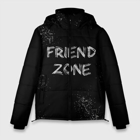 Мужская зимняя куртка 3D с принтом FRIEND ZONE в городе Новоалтайск, верх — 100% полиэстер; подкладка — 100% полиэстер; утеплитель — 100% полиэстер | длина ниже бедра, свободный силуэт Оверсайз. Есть воротник-стойка, отстегивающийся капюшон и ветрозащитная планка. 

Боковые карманы с листочкой на кнопках и внутренний карман на молнии. | friend | zone | белая | девушка | девушке | другу | друзья | звезды | зона | любимой | люблю | минимализм | надпись | не | отношения | парень | парню | подарок | подруге | подружке | просто | только | френд