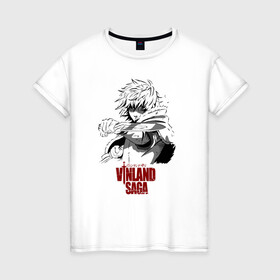 Женская футболка хлопок с принтом Vinland saga Thorfinn в городе Новоалтайск, 100% хлопок | прямой крой, круглый вырез горловины, длина до линии бедер, слегка спущенное плечо | askeladd | bjorn | thorfinn | vinland saga | бьёрн | ильва | кнуд | торфинн | флоки