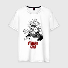 Мужская футболка хлопок с принтом Vinland saga Thorfinn в городе Новоалтайск, 100% хлопок | прямой крой, круглый вырез горловины, длина до линии бедер, слегка спущенное плечо. | askeladd | bjorn | thorfinn | vinland saga | бьёрн | ильва | кнуд | торфинн | флоки