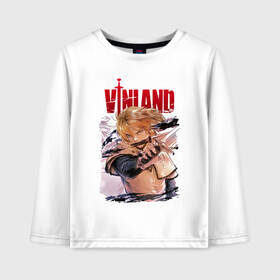 Детский лонгслив хлопок с принтом Vinland saga в городе Новоалтайск, 100% хлопок | круглый вырез горловины, полуприлегающий силуэт, длина до линии бедер | askeladd | bjorn | thorfinn | vinland saga | бьёрн | ильва | кнуд | торфинн | флоки