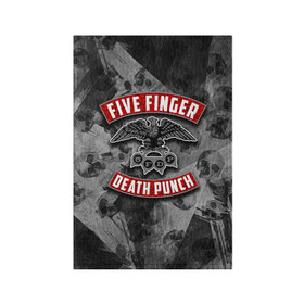 Обложка для паспорта матовая кожа с принтом Five Finger Death Punch в городе Новоалтайск, натуральная матовая кожа | размер 19,3 х 13,7 см; прозрачные пластиковые крепления | 5fdp | death | ffdp | finger | five | five finger death punch | punch | грув метал