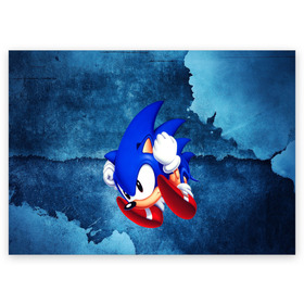 Поздравительная открытка с принтом sonic в городе Новоалтайск, 100% бумага | плотность бумаги 280 г/м2, матовая, на обратной стороне линовка и место для марки
 | sega | sonic | sonic boom | sonic movie | sonic the hedgehog | соник | соник бум | соник бум блейз | соник бум карусель | соник в кино | эггман