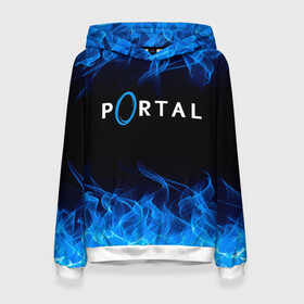 Женская толстовка 3D с принтом PORTAL. в городе Новоалтайск, 100% полиэстер  | двухслойный капюшон со шнурком для регулировки, мягкие манжеты на рукавах и по низу толстовки, спереди карман-кенгуру с мягким внутренним слоем. | aperture science | black mesa xen | half life | portal | portal 2 | valve | игра | портал