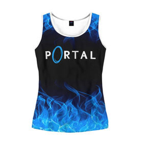 Женская майка 3D с принтом PORTAL. в городе Новоалтайск, 100% полиэстер | круглая горловина, прямой силуэт, длина до линии бедра | aperture science | black mesa xen | half life | portal | portal 2 | valve | игра | портал