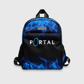 Детский рюкзак 3D с принтом PORTAL. в городе Новоалтайск, 100% полиэстер | лямки с регулируемой длиной, сверху петелька, чтобы рюкзак можно было повесить на вешалку. Основное отделение закрывается на молнию, как и внешний карман. Внутри дополнительный карман. По бокам два дополнительных кармашка | aperture science | black mesa xen | half life | portal | portal 2 | valve | игра | портал