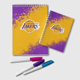 Блокнот с принтом LA LAKERS KOBE BRYANT в городе Новоалтайск, 100% бумага | 48 листов, плотность листов — 60 г/м2, плотность картонной обложки — 250 г/м2. Листы скреплены удобной пружинной спиралью. Цвет линий — светло-серый
 | Тематика изображения на принте: america | basketball | kobe bryant | la | la lakers | lakers | los angeles lakers | nba | usa | баскетбол | кобе брайант | лос анджелес лейкерс | нба | сша