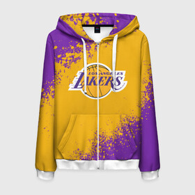 Мужская толстовка 3D на молнии с принтом LA LAKERS KOBE BRYANT в городе Новоалтайск, 100% полиэстер | длина до линии бедра, манжеты и пояс оформлены мягкой тканевой резинкой, двухслойный капюшон со шнурком для регулировки, спереди молния, по бокам два кармана | america | basketball | kobe bryant | la | la lakers | lakers | los angeles lakers | nba | usa | баскетбол | кобе брайант | лос анджелес лейкерс | нба | сша