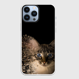 Чехол для iPhone 13 Pro Max с принтом Disintegrating Cat в городе Новоалтайск,  |  | Тематика изображения на принте: cat | азулес | атомный кот | голубоглазая кошка | голубоглазый кот | голубоглазый котик | кот | кот к | кот распадающийся на атомы | кот с голубыми глазами | котик | котэ | кошак | кошачий портрет