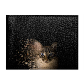 Обложка для студенческого билета с принтом Disintegrating Cat в городе Новоалтайск, натуральная кожа | Размер: 11*8 см; Печать на всей внешней стороне | Тематика изображения на принте: cat | азулес | атомный кот | голубоглазая кошка | голубоглазый кот | голубоглазый котик | кот | кот к | кот распадающийся на атомы | кот с голубыми глазами | котик | котэ | кошак | кошачий портрет