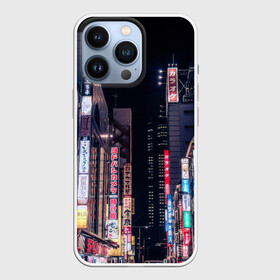 Чехол для iPhone 13 Pro с принтом Ночной Токио в городе Новоалтайск,  |  | Тематика изображения на принте: город | города | дома | здания | иероглифы | надписи | небо | неон | ночь | огни | страны | сумерки | улица | фонари | япония
