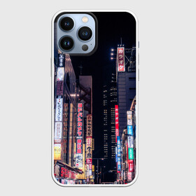 Чехол для iPhone 13 Pro Max с принтом Ночной Токио в городе Новоалтайск,  |  | Тематика изображения на принте: город | города | дома | здания | иероглифы | надписи | небо | неон | ночь | огни | страны | сумерки | улица | фонари | япония