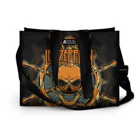 Сумка-шоппер 3D с принтом Led Zeppelin в городе Новоалтайск, 100% полиэстер | застегивается на металлическую кнопку; внутренний карман застегивается на молнию. Стенки укреплены специальным мягким материалом, чтобы защитить содержимое от несильных ударов
 | john paul jones | music | блюз | джимми пейдж | джон пол джонс | метал | роберт плант | рок | фолк | хард | хеви