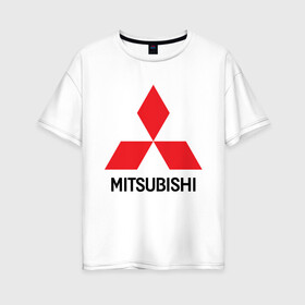 Женская футболка хлопок Oversize с принтом MITSUBISHI в городе Новоалтайск, 100% хлопок | свободный крой, круглый ворот, спущенный рукав, длина до линии бедер
 | 3000gt | asx | carism | eclipse cross | evolution | l200 | lancer | mitsubishi | motorsport | outlander | pajero | sport | лансер | митсубиси | митсубиши | мицубиси | оутлендер | паджеро | спорт | эвалюшен | эво | эволюшин