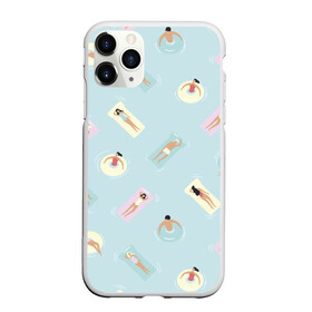 Чехол для iPhone 11 Pro Max матовый с принтом Пляжный сезон в городе Новоалтайск, Силикон |  | бассейн | девушки | лето | люди | мужчины | отдых | плаванье | пляж | солнце | узор | узоры