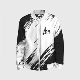 Детский бомбер 3D с принтом ASAP ROCKY в городе Новоалтайск, 100% полиэстер | застегивается на молнию, по бокам два кармана без застежек, мягкие манжеты, по низу бомбера и на воротнике — эластичная резинка | asap | asap rocky | hip hop | rakim mayers | асап | музыка | раким майерс | хип хоп