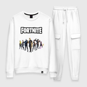 Женский костюм хлопок с принтом Fortnite 2 глава 2 часть в городе Новоалтайск, 100% хлопок | на свитшоте круглая горловина, мягкая резинка по низу. Брюки заужены к низу, на них два вида карманов: два 