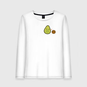 Женский лонгслив хлопок с принтом Авокадо в городе Новоалтайск, 100% хлопок |  | avocado | vegan | vegetarian | авокадо | веган | вегетарианство