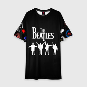 Детское платье 3D с принтом Beatles | Битлз (Z) в городе Новоалтайск, 100% полиэстер | прямой силуэт, чуть расширенный к низу. Круглая горловина, на рукавах — воланы | beatles | john lennon | liverpool four | ring | rock | битлз | джон леннон | джордж харрисон | ливерпульская четверка | мерсибит | пол маккартни | психоделический рок | ринго старр | рок | рок н ролл | хард рок
