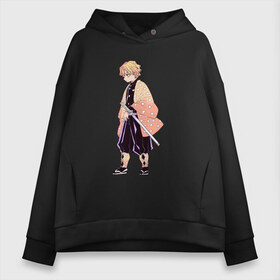 Женское худи Oversize хлопок с принтом KIMETSU NO YAIBA в городе Новоалтайск, френч-терри — 70% хлопок, 30% полиэстер. Мягкий теплый начес внутри —100% хлопок | боковые карманы, эластичные манжеты и нижняя кромка, капюшон на магнитной кнопке | demon slayer | kimetsu no yaiba | nezuko | shinobu | slayer | tanjiro | zenitsu | гию томиока | зенитцу | иноске хашибира | клинок рассекающий демонов | незуко | танджиро | шинобу кочо