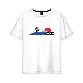 Женская футболка хлопок Oversize с принтом HKS Japan JDM в городе Новоалтайск, 100% хлопок | свободный крой, круглый ворот, спущенный рукав, длина до линии бедер
 | 