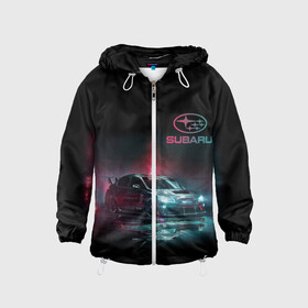 Детская ветровка 3D с принтом SUBARU(+Спина) в городе Новоалтайск, 100% полиэстер | подол и капюшон оформлены резинкой с фиксаторами, по бокам два кармана без застежек, один потайной карман на груди | Тематика изображения на принте: 2020 | auto | forester | impreza | outback | sport | sti | subaru | tribeca | wrx | авто | автомобиль | автомобильные | аутбек | бренд | врх | импреза | марка | машины | оутбек | спорт | сти | субару | трибека | форестер