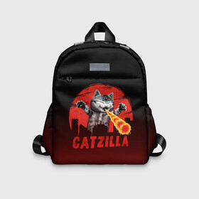 Детский рюкзак 3D с принтом CATZILLA | КЭТЗИЛЛА в городе Новоалтайск, 100% полиэстер | лямки с регулируемой длиной, сверху петелька, чтобы рюкзак можно было повесить на вешалку. Основное отделение закрывается на молнию, как и внешний карман. Внутри дополнительный карман. По бокам два дополнительных кармашка | catzilla | годзилла | кот | котик | кошка | кэтзилла | мимими | прикол | прикольная