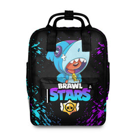 Женский рюкзак 3D с принтом BRAWL STARS LEON SHARK в городе Новоалтайск, 100% полиэстер | лямки с регулируемой длиной, сверху ручки, чтобы рюкзак нести как сумку. Основное отделение закрывается на молнию, как и внешний карман. Внутри два дополнительных кармана, один из которых закрывается на молнию. По бокам два дополнительных кармашка, куда поместится маленькая бутылочка
 | 8 bit | 8 бит | bibi | brawl stars | crow | el brown | leon | leon shark | max | mr.p | sally leon | shark | stars | virus | werewolf | акула | биби | вирус | ворон | леон | оборотень | пингвин