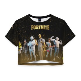 Женская футболка Crop-top 3D с принтом FORTNITE 2 СЕЗОН (ГЛАВА 2) в городе Новоалтайск, 100% полиэстер | круглая горловина, длина футболки до линии талии, рукава с отворотами | 12 season | 12 сезон | 2 chapter | 2 глава | 2 сезон | 2 часть | fortnite | новый | фортнайт