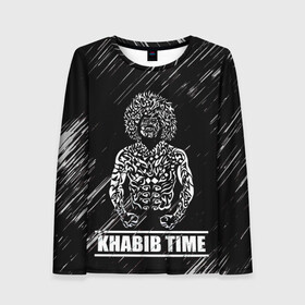 Женский лонгслив 3D с принтом KHABIB в городе Новоалтайск, 100% полиэстер | длинные рукава, круглый вырез горловины, полуприлегающий силуэт | khabib | боец | борец | мма | нурмагомедов | орёл | хабиб
