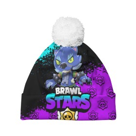 Шапка 3D c помпоном с принтом Brawl stars leon оборотень. в городе Новоалтайск, 100% полиэстер | универсальный размер, печать по всей поверхности изделия | bea | bib | brawl stars | crow | el brown | leon | max | nita | sally leon | shark | акула | биа | биби | бравл старс | ворон | игра | леон | макс | нита | оборотень | салли леон | сэлли леон | шарк | эл браун