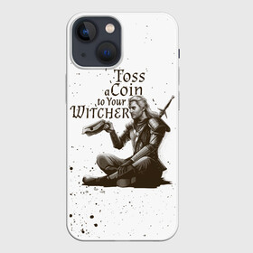 Чехол для iPhone 13 mini с принтом ВЕДЬМАКУ ЗАПЛАТИТЕ в городе Новоалтайск,  |  | geralt | the witcher | the witcher wild hunt | witcher | wolf | ведьмак | ведьмак 3 | волк | геральт | охотник