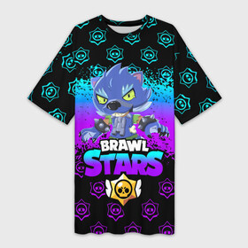 Платье-футболка 3D с принтом Brawl stars leon оборотень. в городе Новоалтайск,  |  | bea | bib | brawl stars | crow | el brown | leon | max | nita | sally leon | shark | акула | биа | биби | бравл старс | ворон | игра | леон | макс | нита | оборотень | салли леон | сэлли леон | шарк | эл браун