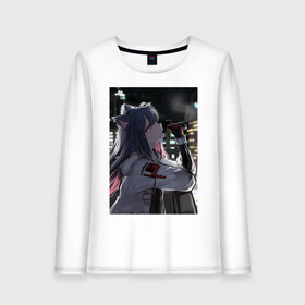 Женский лонгслив хлопок с принтом MOOD в городе Новоалтайск, 100% хлопок |  | anime | art | city | girl | night | аниме | арт | город | девушка | ночь