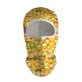 Балаклава 3D с принтом Смайлики Emoji в городе Новоалтайск, 100% полиэстер, ткань с особыми свойствами — Activecool | плотность 150–180 г/м2; хорошо тянется, но при этом сохраняет форму. Закрывает шею, вокруг отверстия для глаз кайма. Единый размер | Тематика изображения на принте: emoji | smile | sticker | грусть | любовь | печаль | плачь | смайлики | стикеры | текстура | улыбка | эмоджи | эмодзи