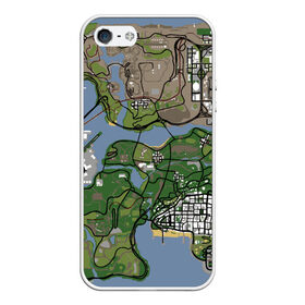Чехол для iPhone 5/5S матовый с принтом San andreas в городе Новоалтайск, Силикон | Область печати: задняя сторона чехла, без боковых панелей | game map | gta | gta 3 | gta 4 | gta 5 | gta map | liderty city | map | rockstar | san andreas | san andreas map | vice city | гта | гта карта | игровая карта | игровой мир | карта | карта гта | карта сан | сан андреас | сан андрес | сан андрэас 