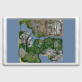 Магнит 45*70 с принтом San andreas в городе Новоалтайск, Пластик | Размер: 78*52 мм; Размер печати: 70*45 | Тематика изображения на принте: game map | gta | gta 3 | gta 4 | gta 5 | gta map | liderty city | map | rockstar | san andreas | san andreas map | vice city | гта | гта карта | игровая карта | игровой мир | карта | карта гта | карта сан | сан андреас | сан андрес | сан андрэас 