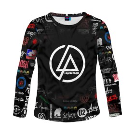 Женский лонгслив 3D с принтом LINKIN PARK в городе Новоалтайск, 100% полиэстер | длинные рукава, круглый вырез горловины, полуприлегающий силуэт | chester bennington | linkin park | mike shinoda | альтернативный метал | альтернативный рок | линкин парк | майк шинода | ню метал | поп музыка | поп рок | рэп метал | рэп рок | электроник рок