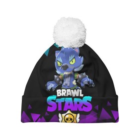 Шапка 3D c помпоном с принтом Brawl stars leon оборотень. в городе Новоалтайск, 100% полиэстер | универсальный размер, печать по всей поверхности изделия | bea | bib | brawl stars | crow | el brown | leon | max | nita | sally leon | shark | акула | биа | биби | бравл старс | ворон | игра | леон | макс | нита | оборотень | салли леон | сэлли леон | шарк | эл браун