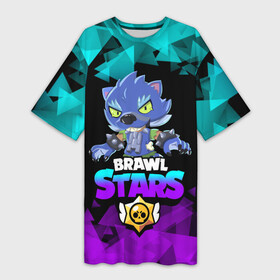Платье-футболка 3D с принтом Brawl stars leon оборотень. в городе Новоалтайск,  |  | bea | bib | brawl stars | crow | el brown | leon | max | nita | sally leon | shark | акула | биа | биби | бравл старс | ворон | игра | леон | макс | нита | оборотень | салли леон | сэлли леон | шарк | эл браун