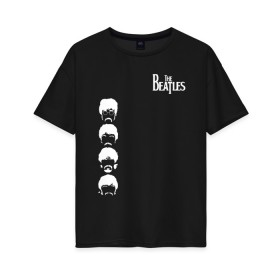 Женская футболка хлопок Oversize с принтом Beatles в городе Новоалтайск, 100% хлопок | свободный крой, круглый ворот, спущенный рукав, длина до линии бедер
 | beatles | john lennon | liverpool four | ring | rock | битлз | джон леннон | джордж харрисон | ливерпульская четверка | мерсибит | пол маккартни | психоделический рок | ринго старр | рок | рок н ролл | хард рок