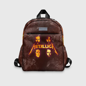Детский рюкзак 3D с принтом Metallica | Fire Rock (Z) в городе Новоалтайск, 100% полиэстер | лямки с регулируемой длиной, сверху петелька, чтобы рюкзак можно было повесить на вешалку. Основное отделение закрывается на молнию, как и внешний карман. Внутри дополнительный карман. По бокам два дополнительных кармашка | Тематика изображения на принте: james alan hetfield | джеймс хетфилд | кирк хэмметт | ларс ульрих | металлика | музыка | роберт трухильо | трэш метал | хеви метал